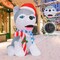 GOOSH 4 FT Christmas Inflatables Husky Dogs Holding Candy Cane with Built-in LEDs